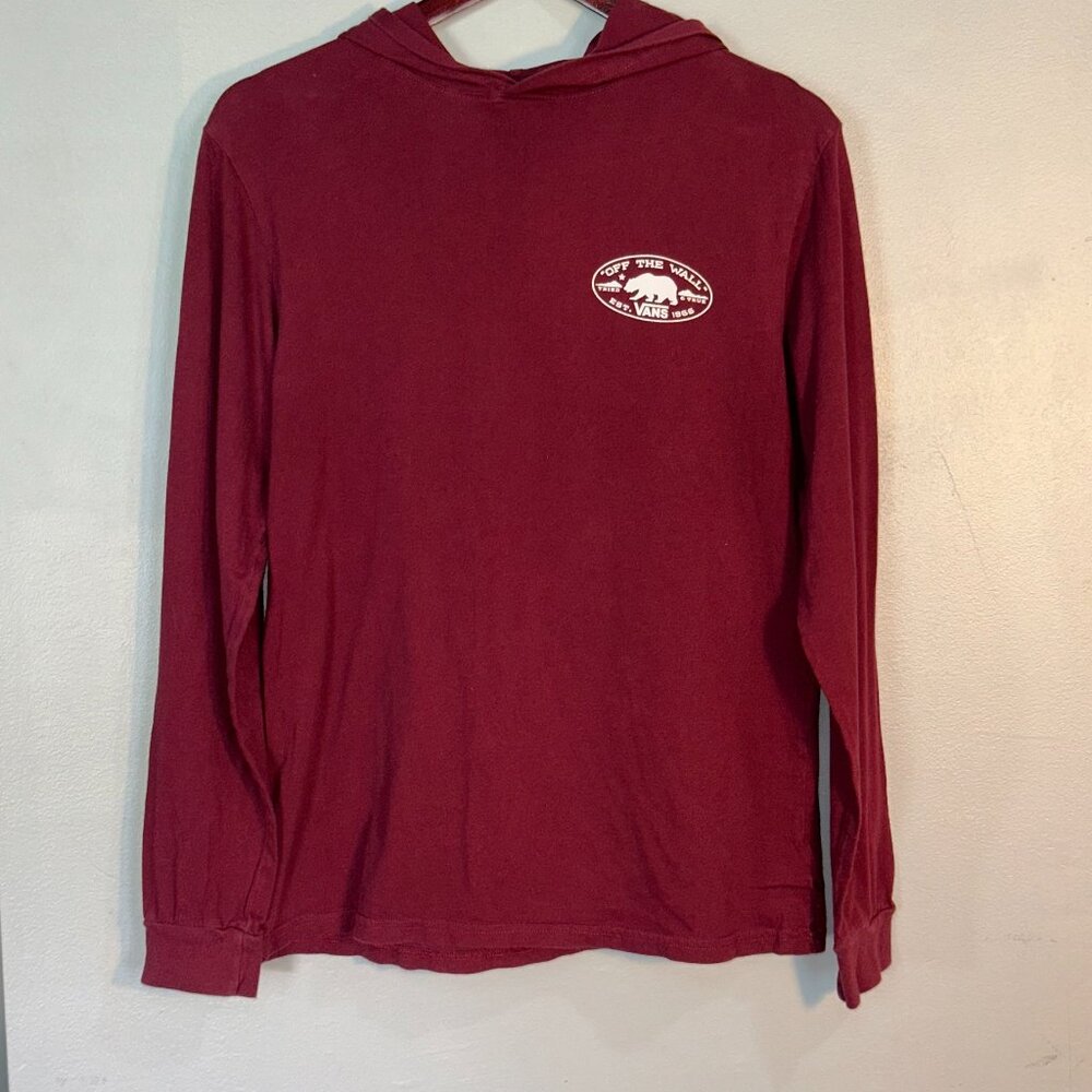 Vans Long Sleeve Hooded Shirt | Vans Off The Wall Logo Men's Pull Over Top
